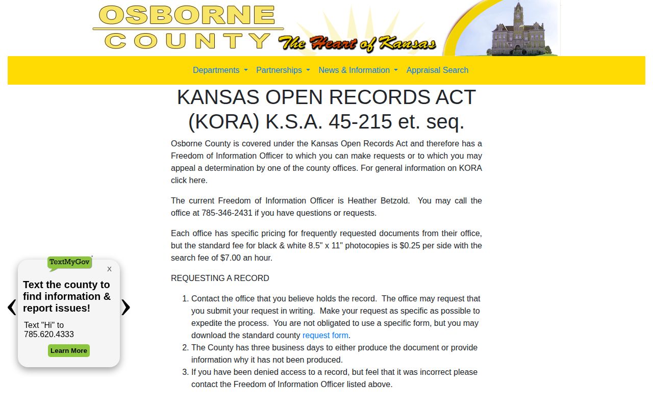 Osborne County released inmate record request process